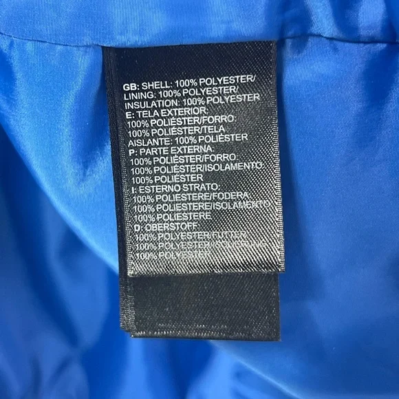 The North Face Zip Up Long Sleeve Puffer Winter Jacket Royal Blue Size Large